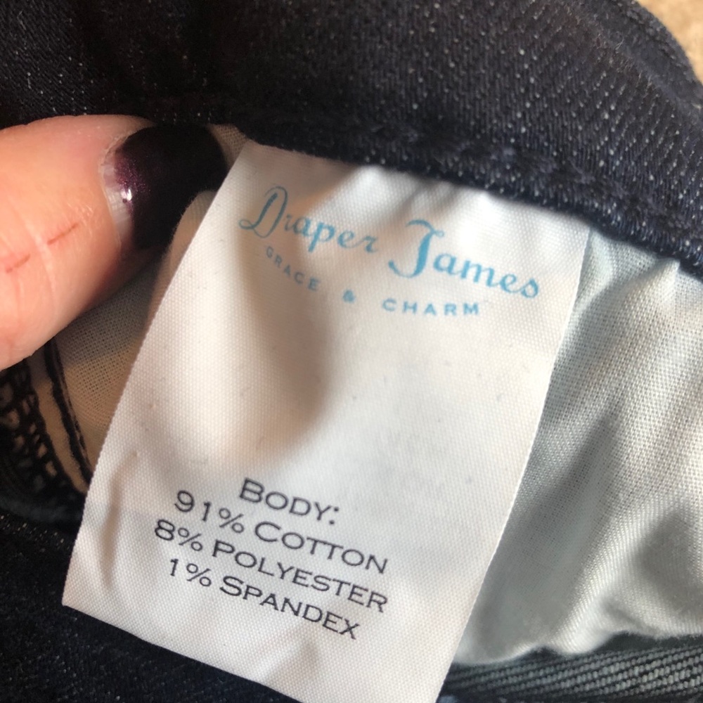 Draper James High waisted boot cut denim Jean pants blue navy 27 28 zip up - Picture 8 of 9
